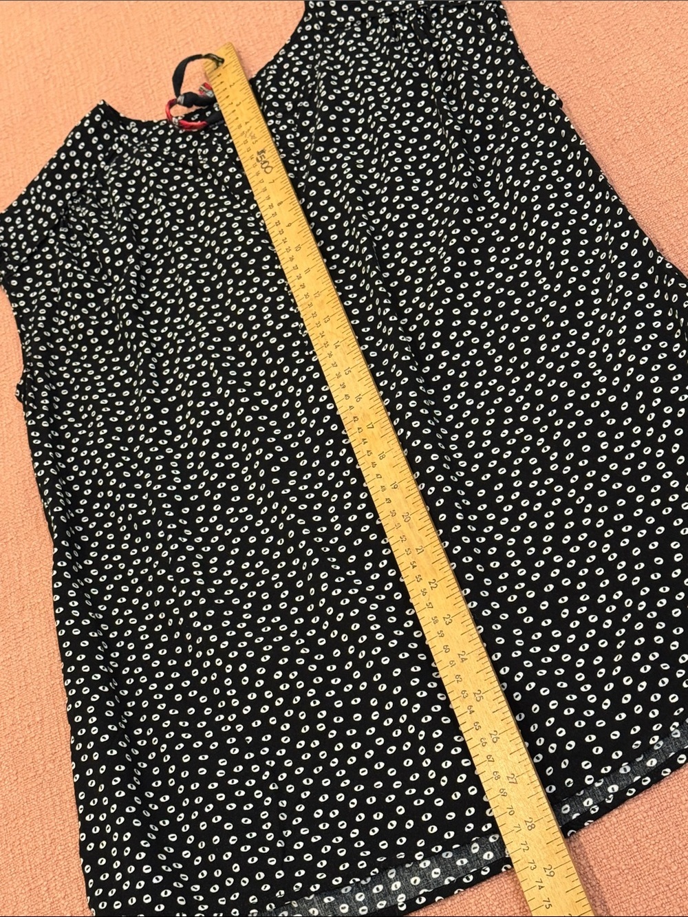 Nicole Miller med wm’s Black Blouse with White Dot Print - Picture 6 of 10